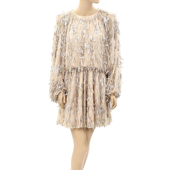 ASOS EDITION Teardrop Sequin Embellished Mini Cocktail Dress Blush S NEW 268603 - Picture 1 of 4